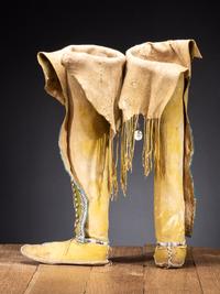 Comanche Beaded Hide Boot Moccasins