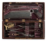 [CIVIL WAR]. Equipment and relic archive related to Civil War surgeon Dr. Joseph R. Martin and his service with the 124th Pennsylvania Infantry Regiment, highlighted by Tiemann & Co. surgical kit.