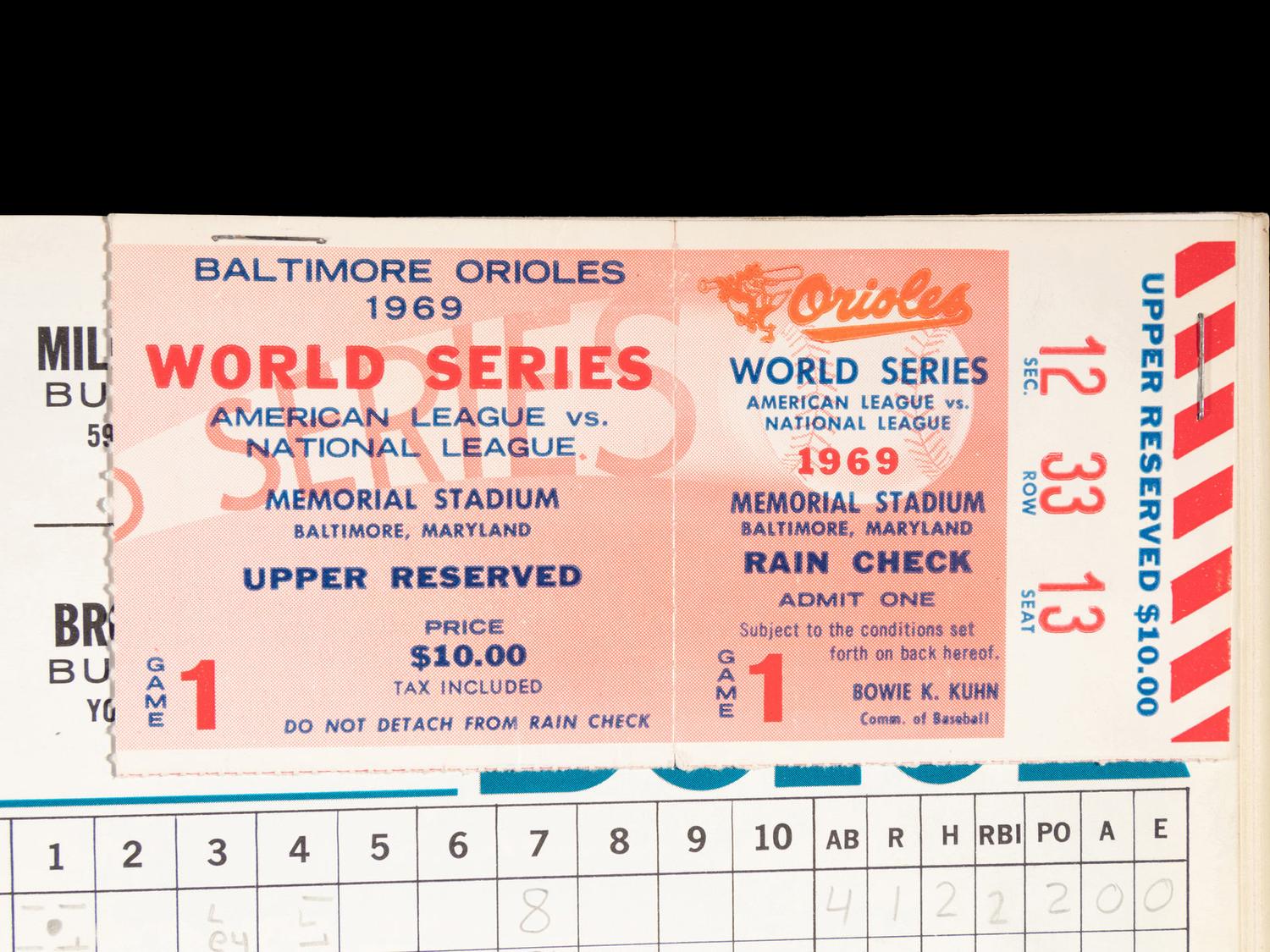 A Group of 1969 New York Mets Miracle Mets World Series Ticket Stub and Programs,