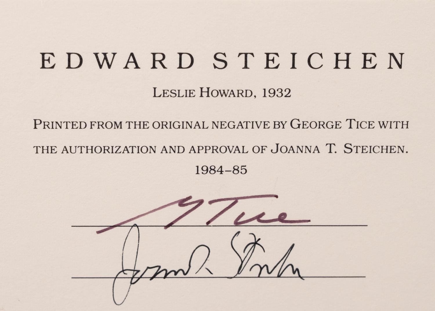 A group of five photographs (from In The Studio printed by George Tice with labels signed by George Tice and Joanna Steichen)