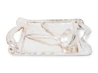 An Emilia Castillo Silver-Plate Serving Tray and Two Ladles
