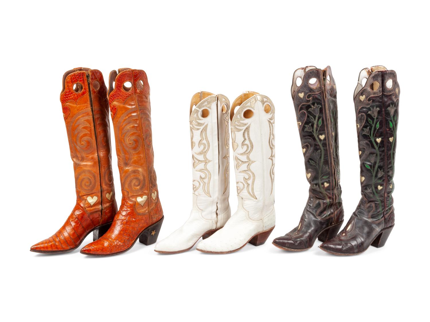 Three Pairs Women's Cowboy Boots