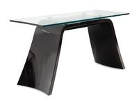 A Contemporary Lacquered Mahogany and Glass Console or Dressing Table