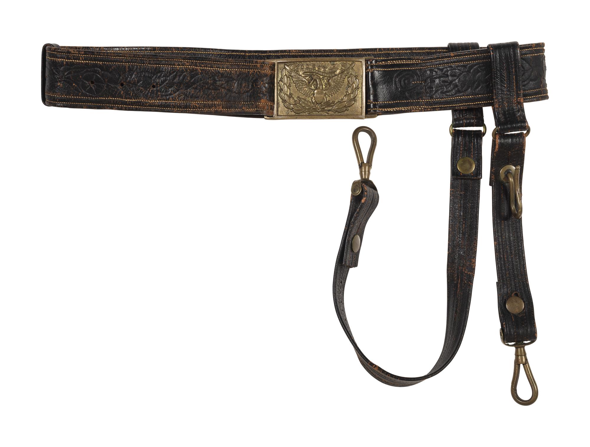 [CIVIL WAR]. Officer's sword belt equipped with Model 1851 belt plate.