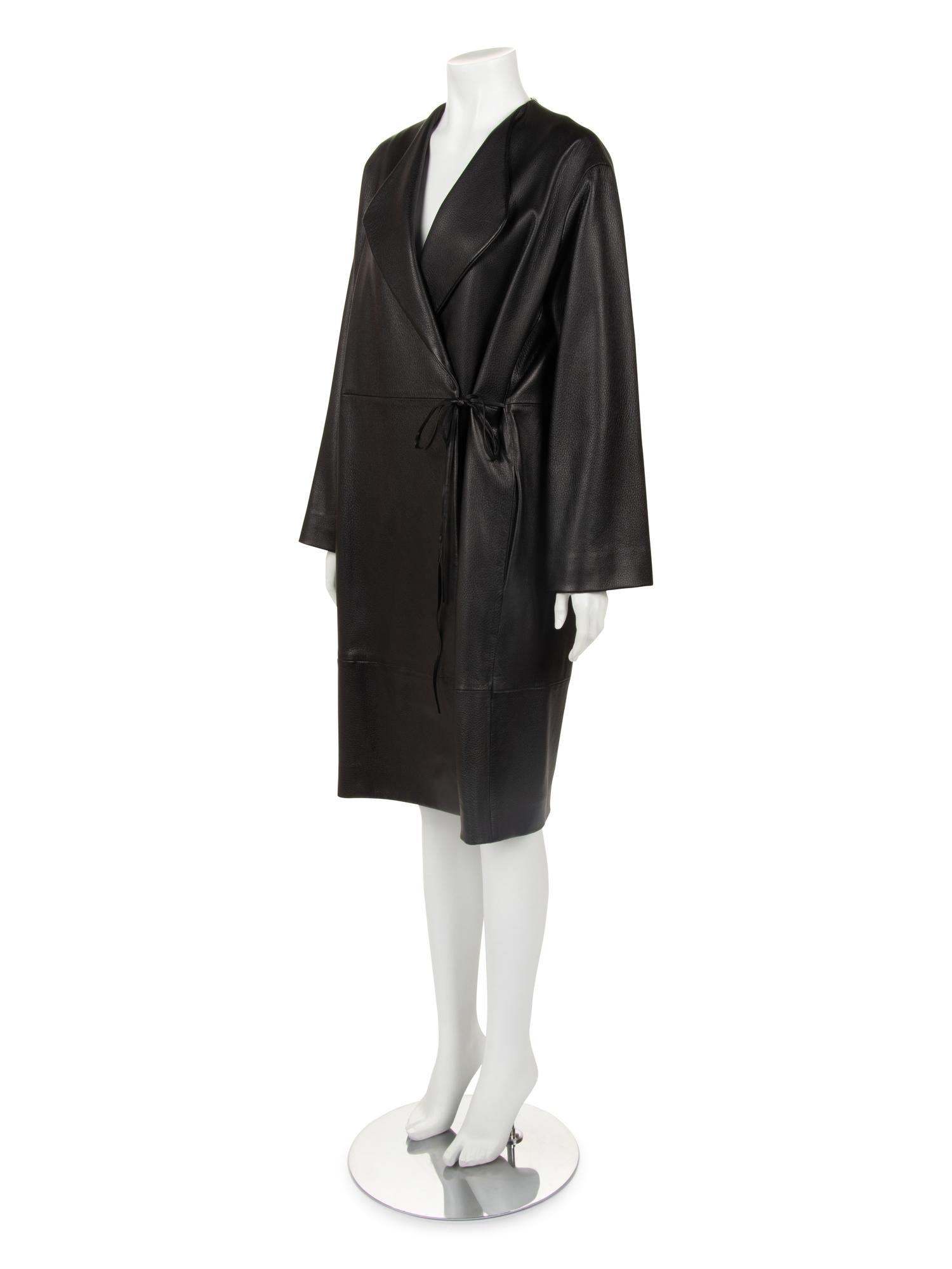 The Row Deerskin Leather Wrap Coat