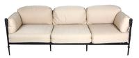 A Group of Neoclassical Style Metal Patio Furniture Height of first 27 x width 90 x depth 32 inches.