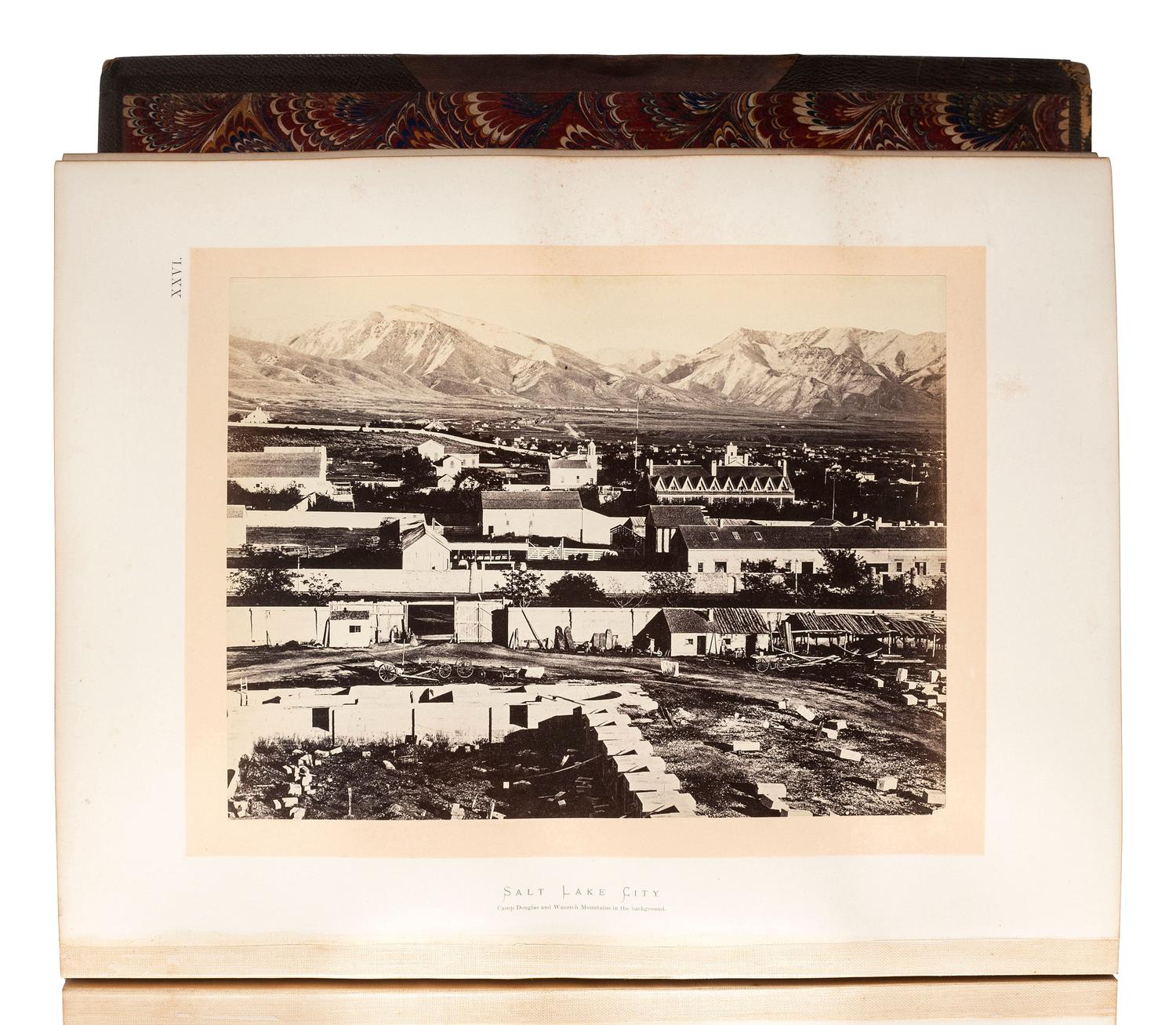 [WESTERN AMERICANA]. HAYDEN, Ferdinand V. (1829-1887). Sun Pictures of Rocky Mountain Scenery . New York: Julius Bien, 1870.