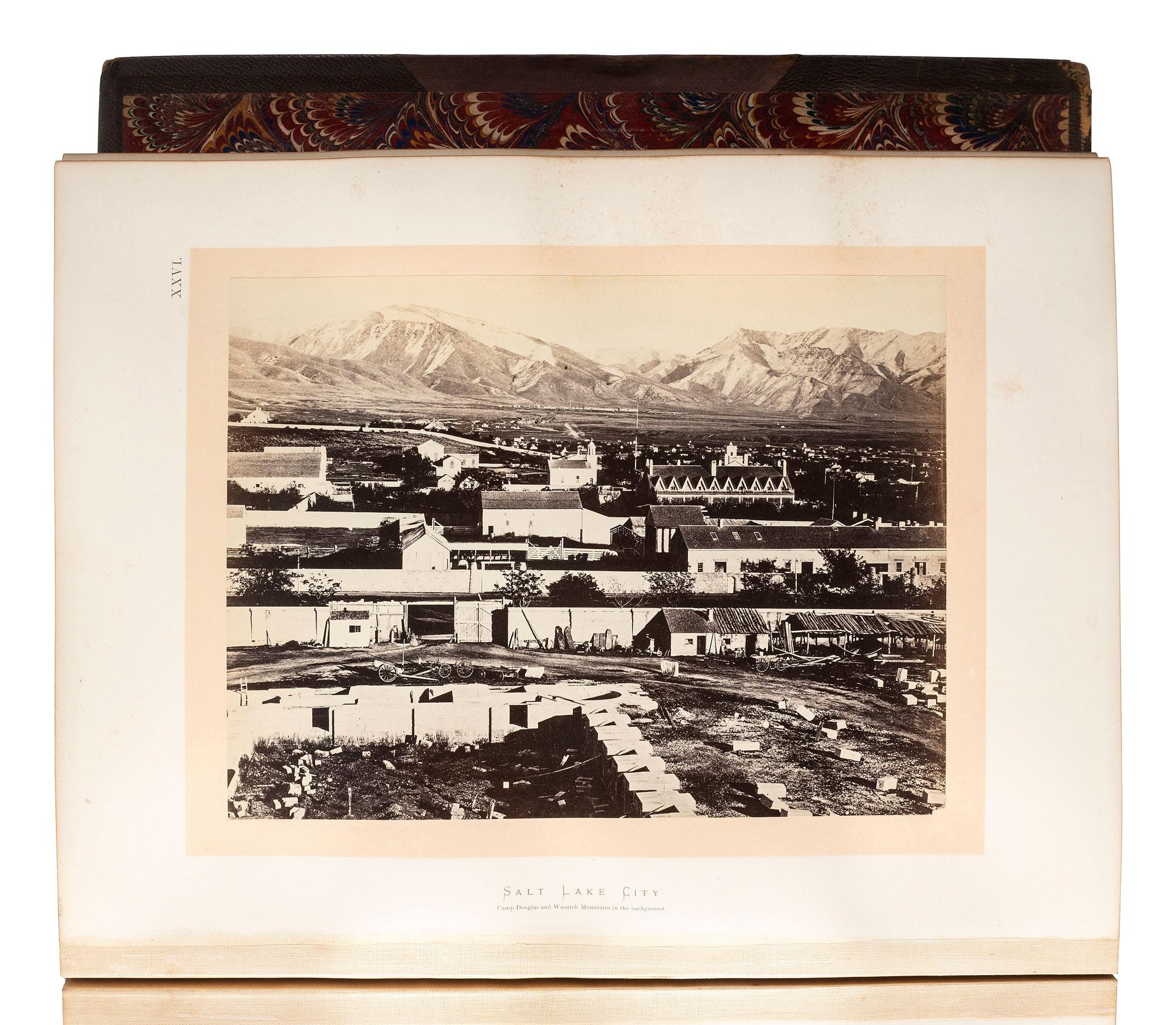 [WESTERN AMERICANA]. HAYDEN, Ferdinand V. (1829-1887). Sun Pictures of Rocky Mountain Scenery . New York: Julius Bien, 1870.