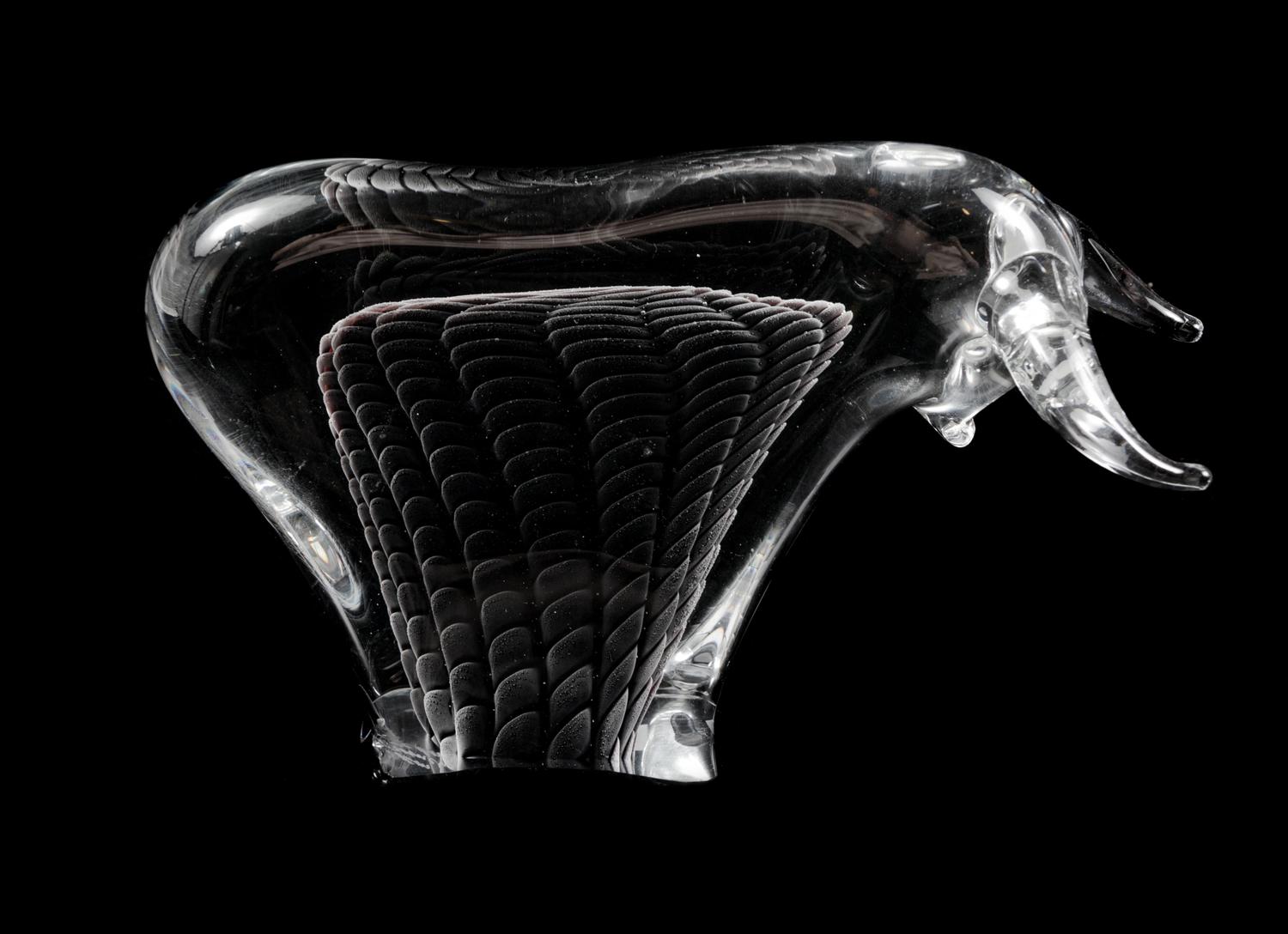 A Swedish Glass Figure of a Bull