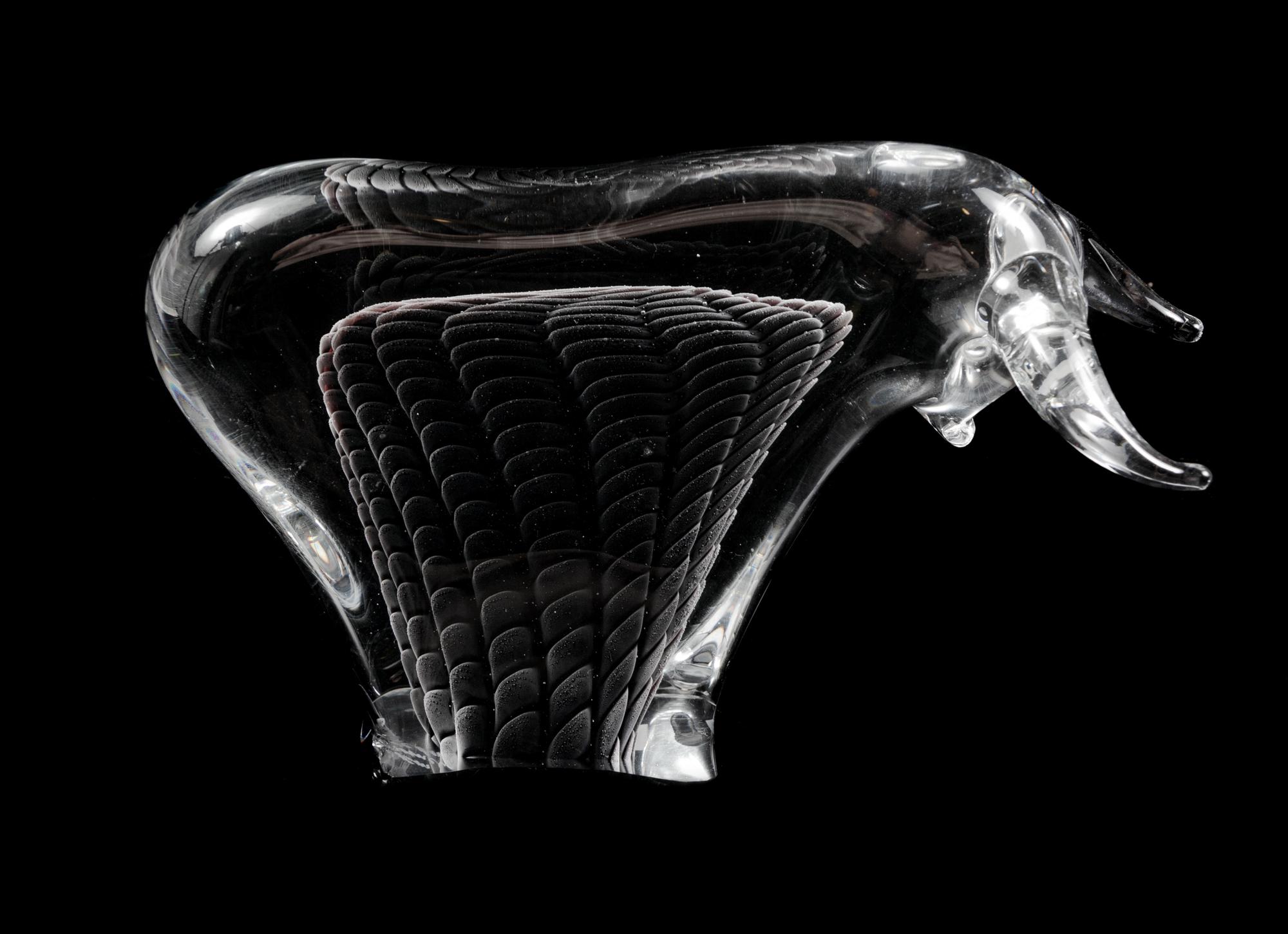 A Swedish Glass Figure of a Bull