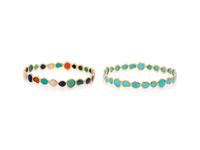 IPPOLITA, YELLOW GOLD AND GEMSTONE BANGLE BRACELETS