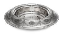 An American Silver Centerpiece Basket, Tiffany & Co., New York, NY, 20th Century, the rim worked to show bellflower swags spaced with p