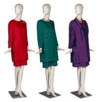 Collection of Three Designer Ensembles, Accompanied by a Collection of Costume Jewelry