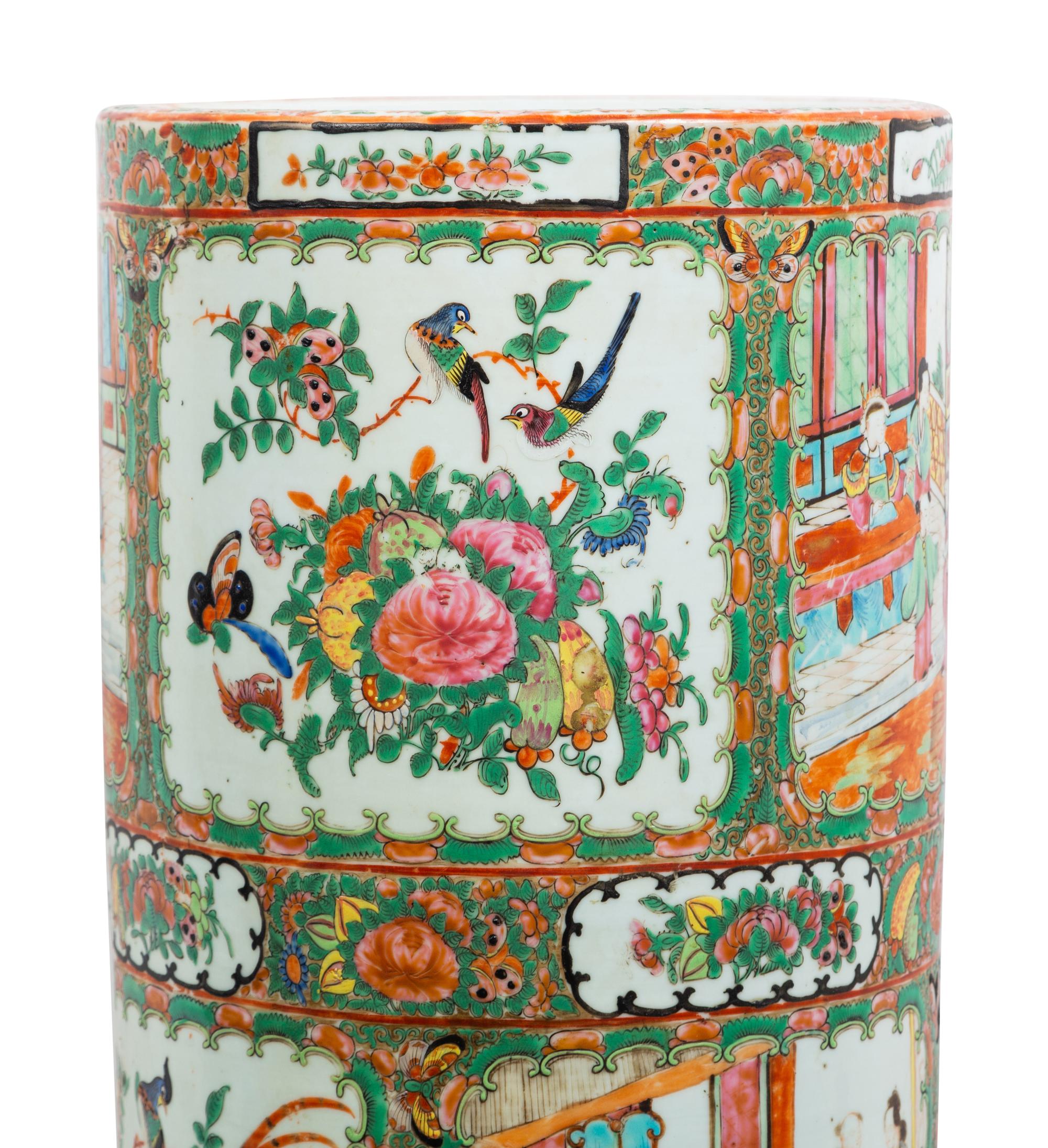 A Chinese Famille Rose Umbrella Stand