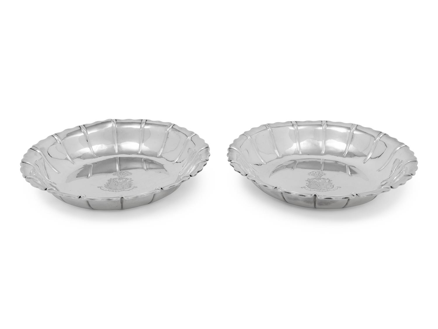 A Pair of Late George III Silver Strawberry Dishes