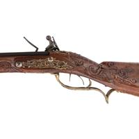 Contemporary Flintlock Jaeger Rifle in the Style of J. Hauer