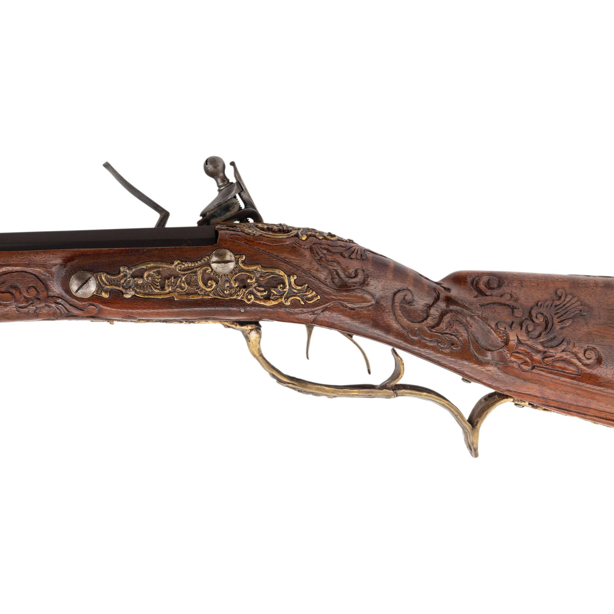 Contemporary Flintlock Jaeger Rifle in the Style of J. Hauer