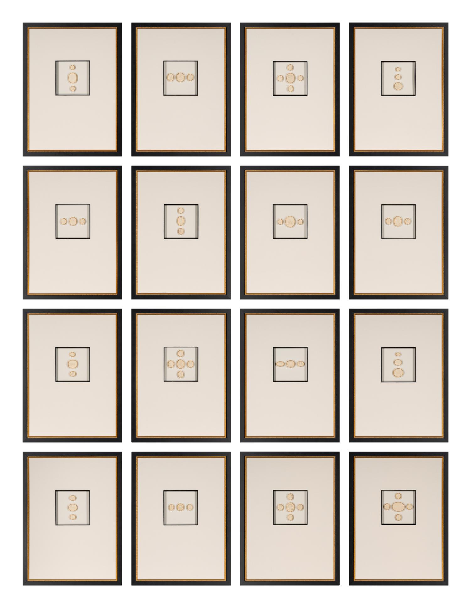 Sixteen Framed Groups of Grand Tour Plaster Intaglios