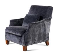 A JJ Custom Velvet Upholstered Easy Chair