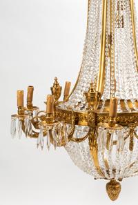 A Pair of French Neoclassical Style Gilt Bronze Chandeliers