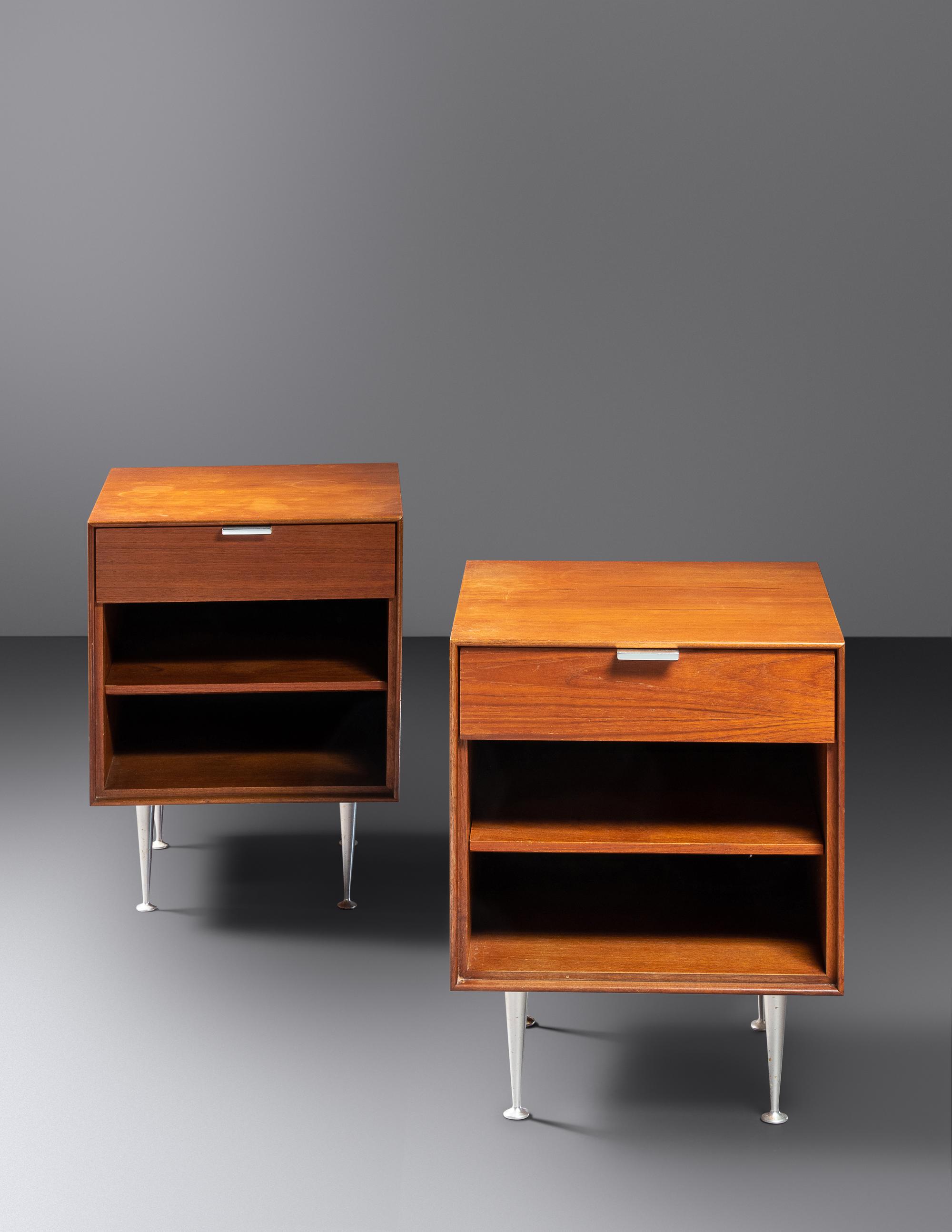 Pair of Thin Edge Nightstands Herman Miller, USA