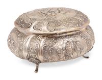 A Large German Repousse Silver Box