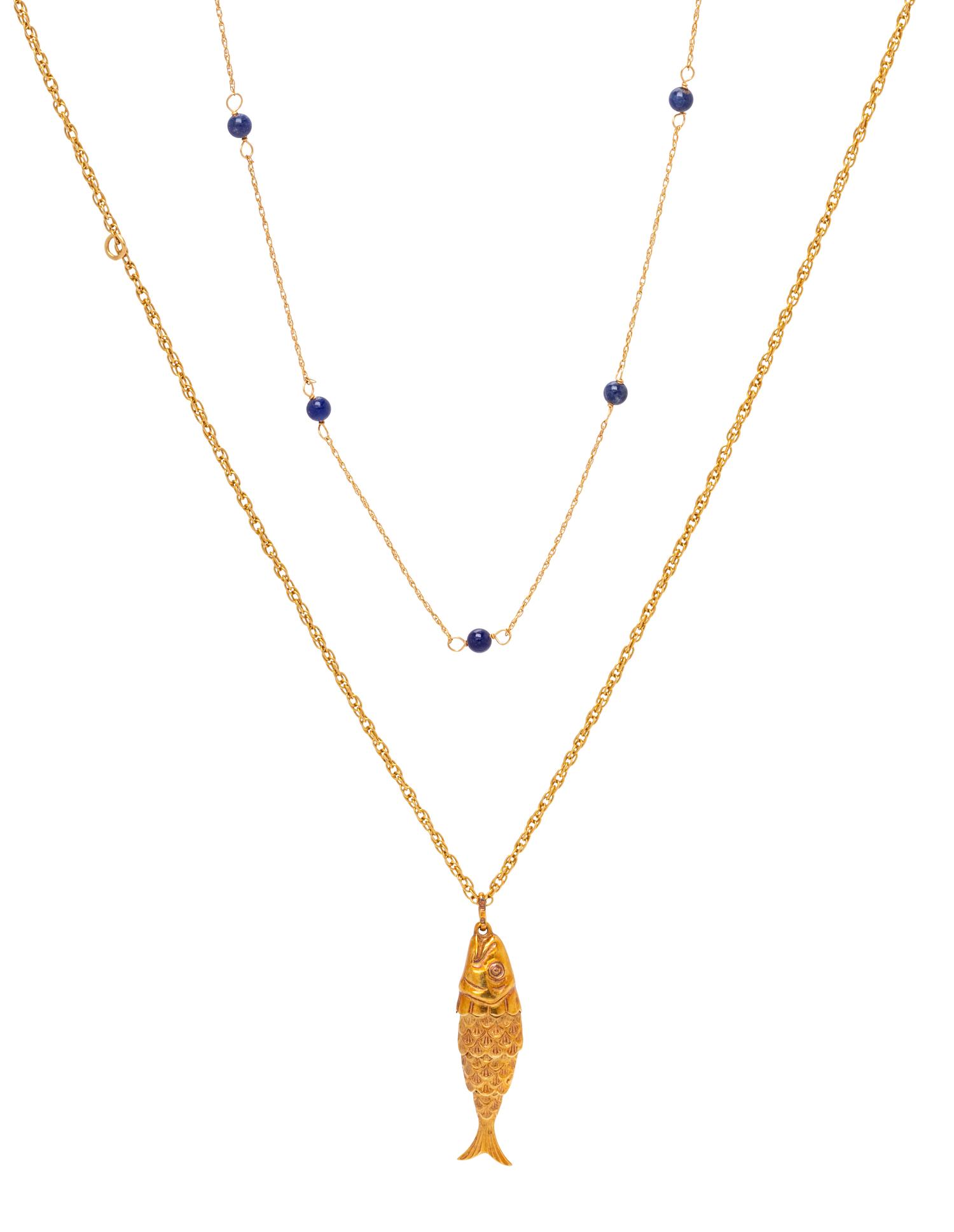 A Collection of 14 Karat Yellow Gold Necklaces,