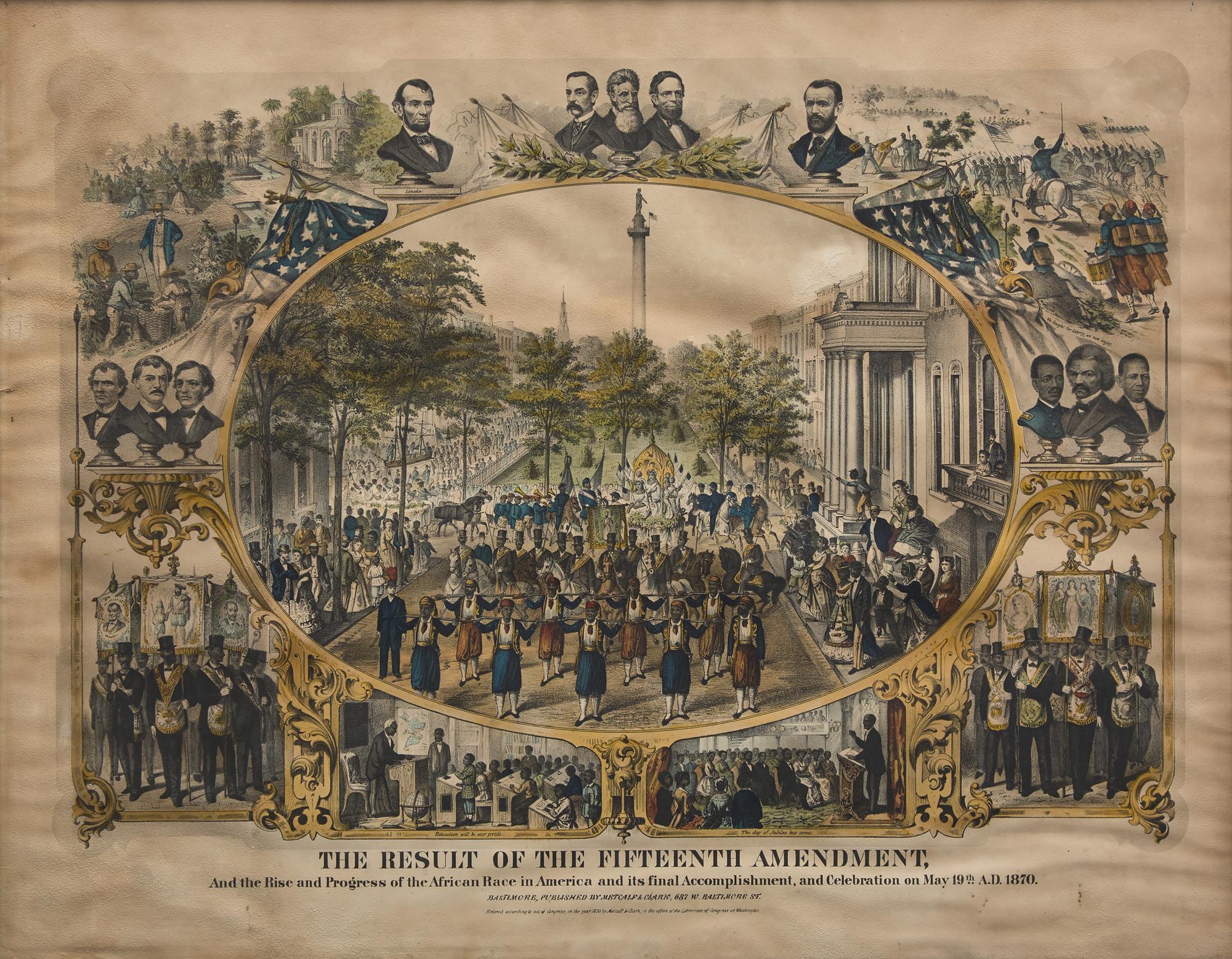 [African-Americana] The Result of the Fifteenth Amendment, And the Rise and Progress of the African Race in American and its final Accomplishment, and Celebration on May 19th A.D. 1870
