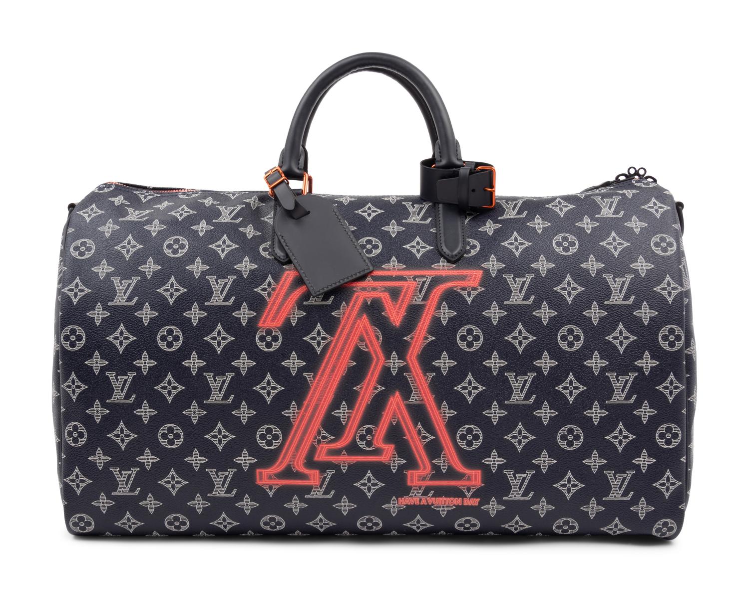 Louis Vuitton Limited Edition Keepall Bandoulière 50 in Monogram Ink Coated Canvas, Upside Down, Fall Winter Precollection 2018