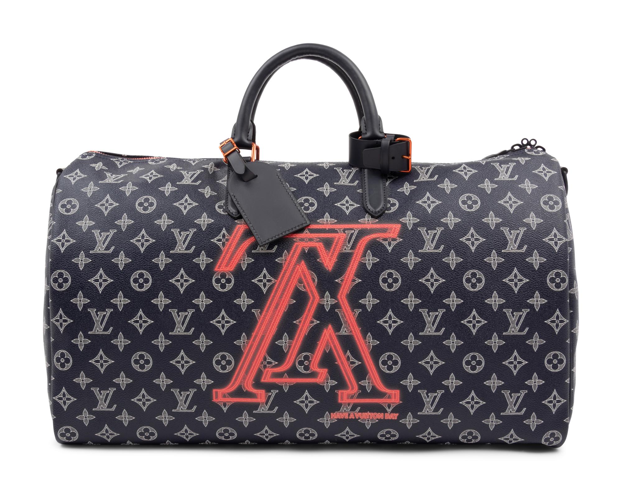 Louis Vuitton Limited Edition Keepall Bandoulière 50 in Monogram Ink Coated Canvas, Upside Down, Fall Winter Precollection 2018