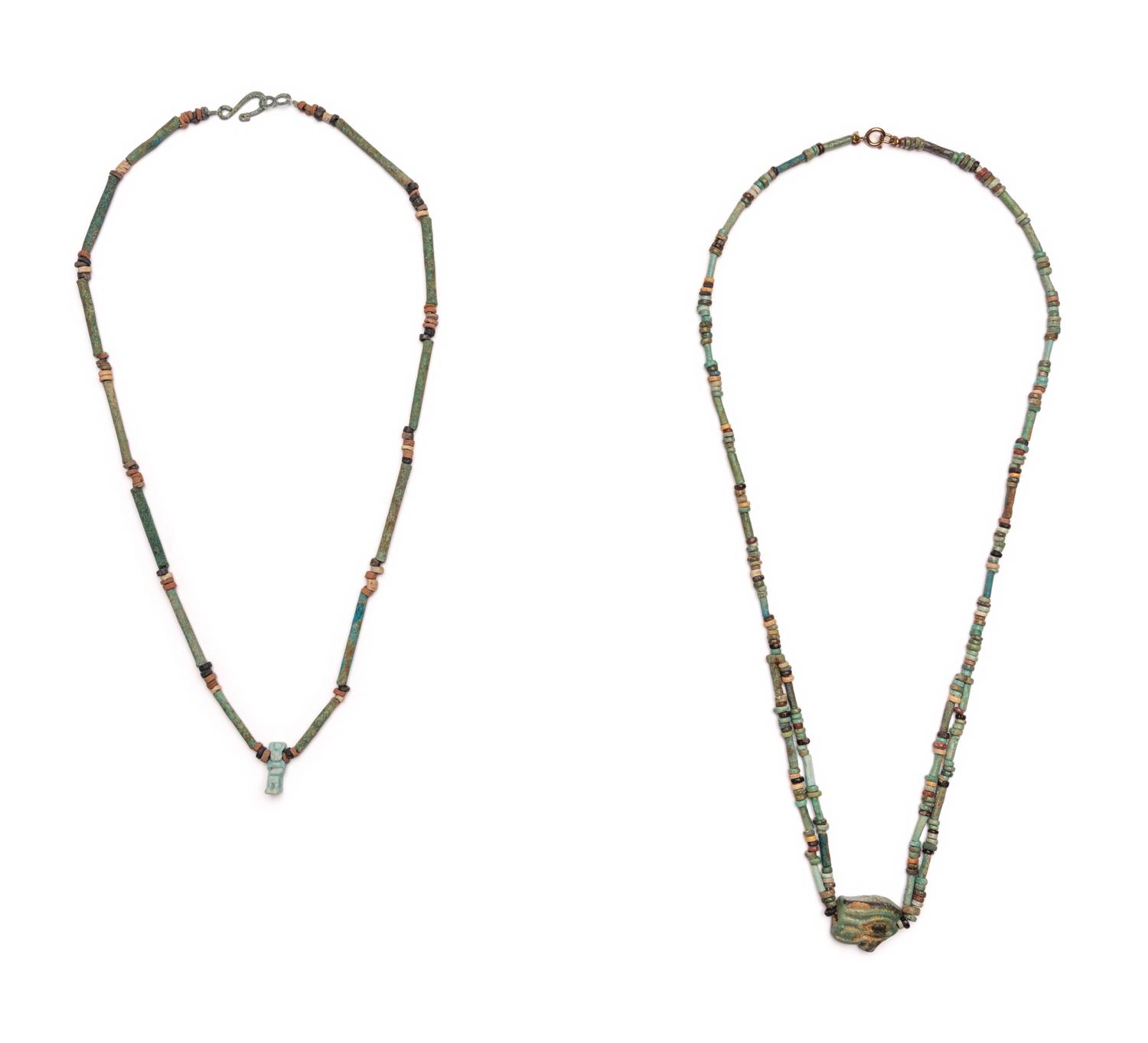 Two Egyptian Bead and Faience Necklaces