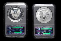 A 1993-P Silver Eagle Proof (NGC PF 69 Ultra Cameo) and 2011 Early Release Silver Eagle (NGC MS 70)
