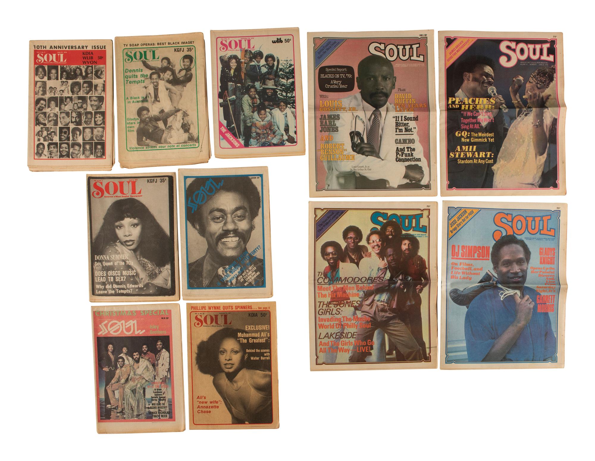 [MUSIC & ENTERTAINMENT] Soul (incomplete run). Los Angeles: Soul Publications, 1970-1979. 50 issues