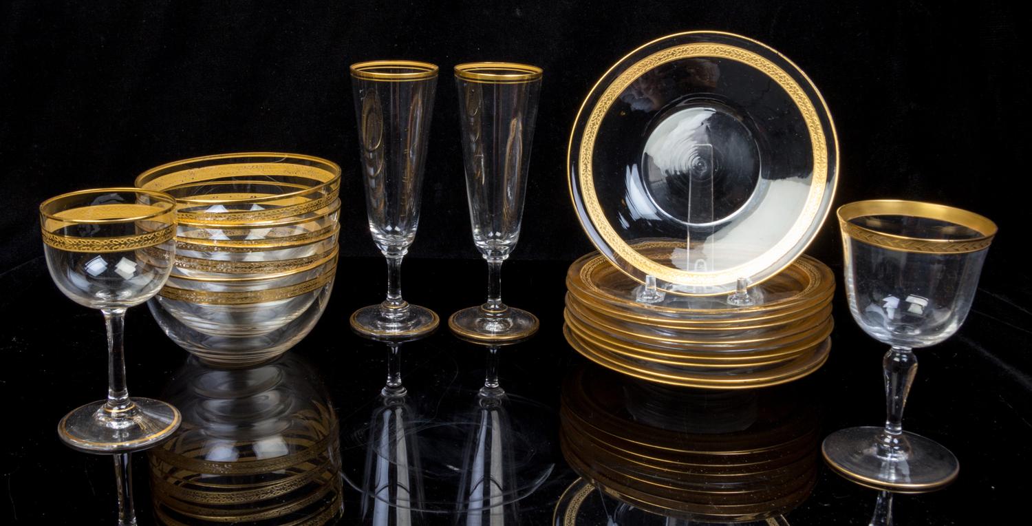 An Assembled Collection of Glass Table Wares Height of first 5 5/8 inches. — 20TH CENTURY