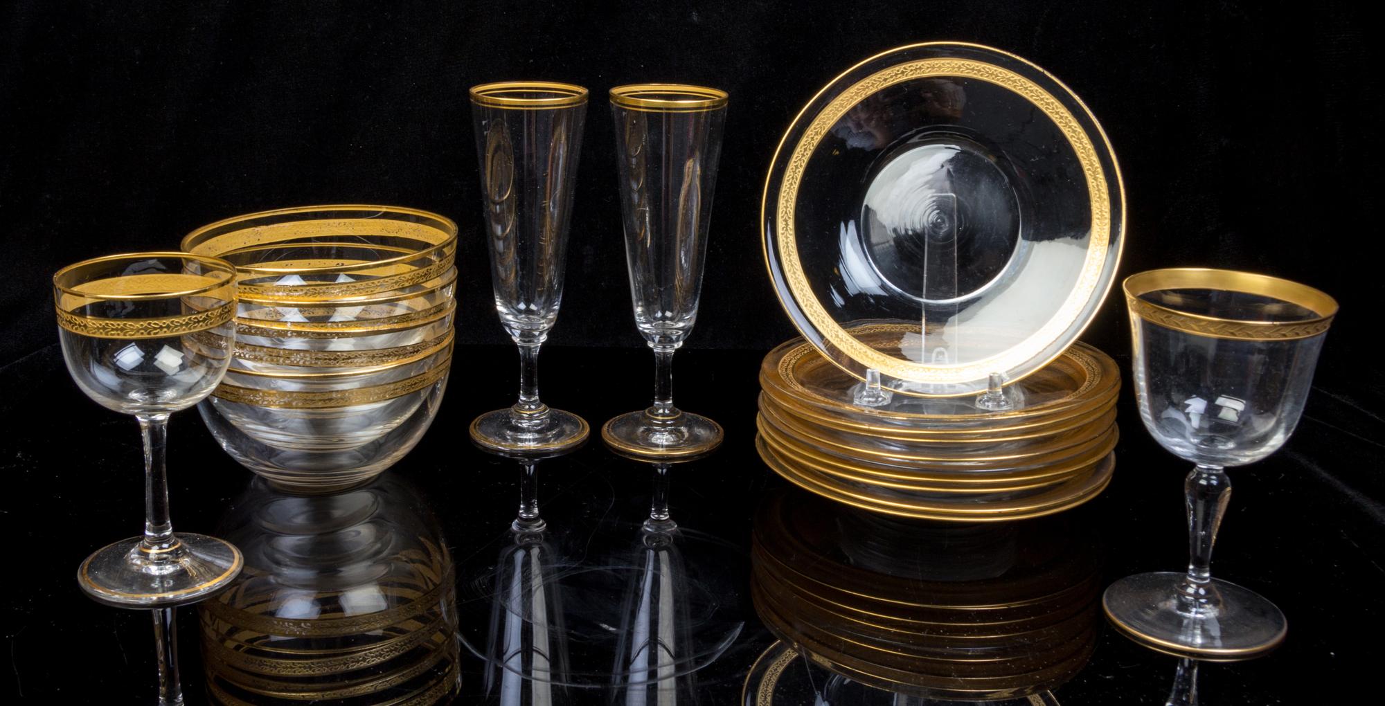 An Assembled Collection of Glass Table Wares Height of first 5 5/8 inches. — 20TH CENTURY