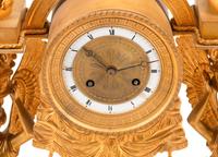 A Large Restauration Gilt Bronze Mantel Clock