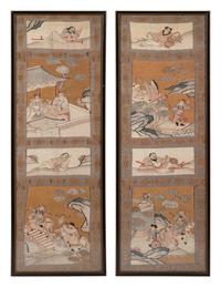 Two Chinese Kesi Silk Panels