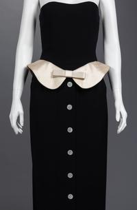 Two Geoffrey Beene Strapless Evening Dresses and One Jumpsuit, Spring 1987