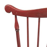 A Pair of Red-Painted Fan-Back Windsor Side Chairs