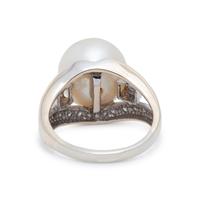 CULTURED SOUTH SEA PEARL AND DIAMOND RING