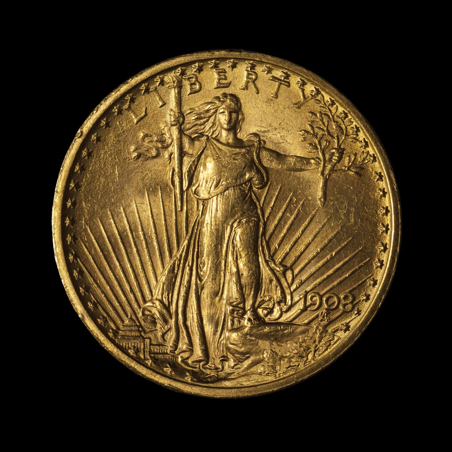 A 1908 St. Gaudens $20 Gold Coin