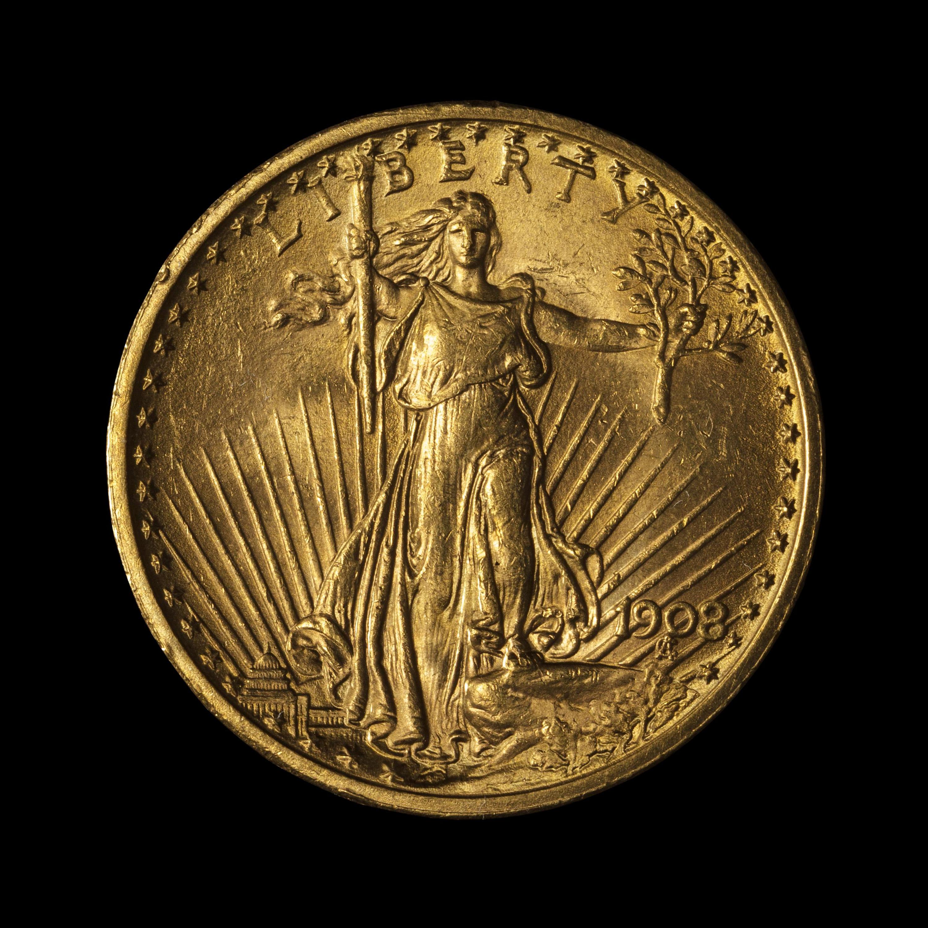 A 1908 St. Gaudens $20 Gold Coin