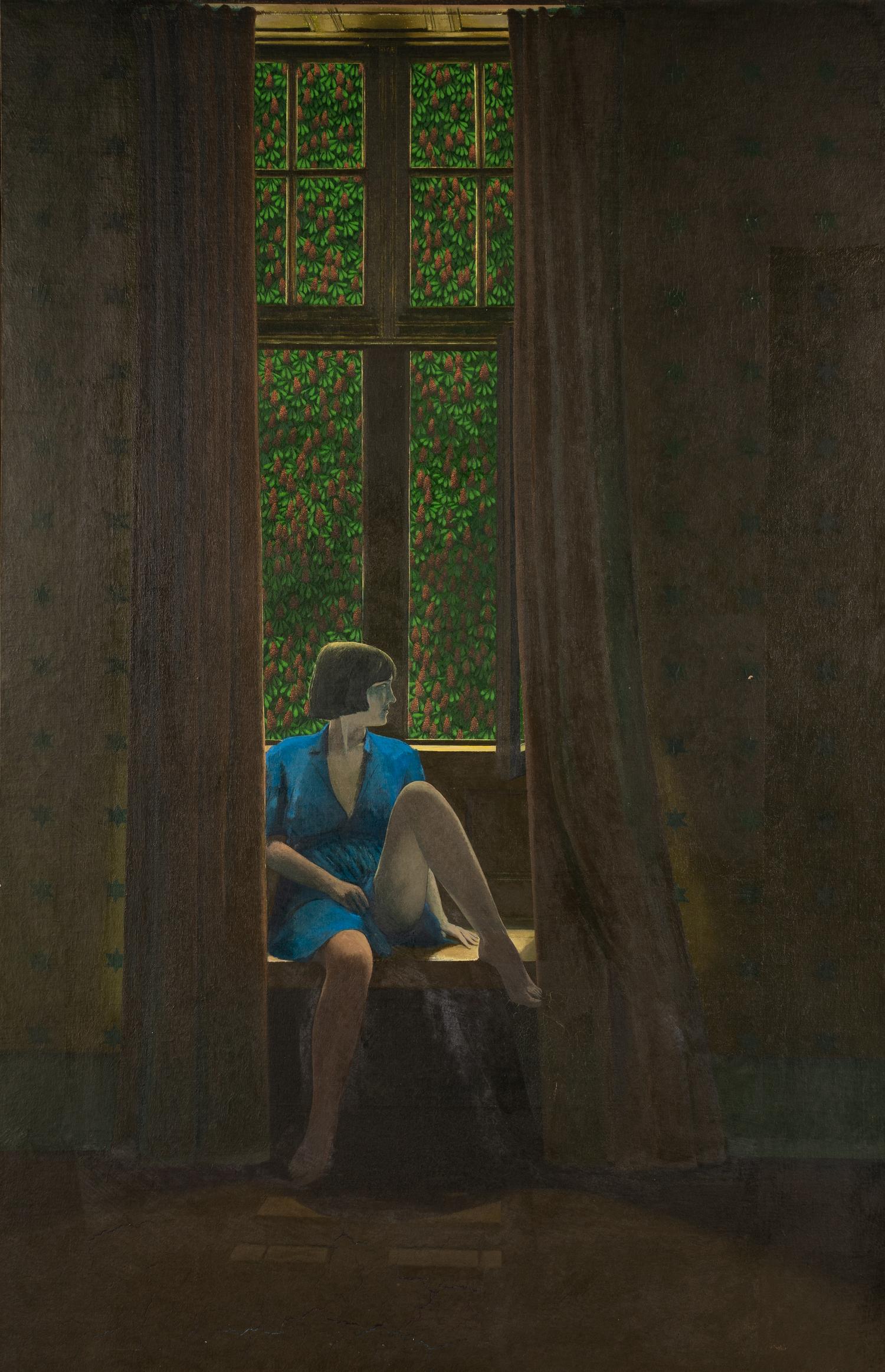 David Inshaw (British, b. 1943) — The Room in Cambridge, c. 1976-78