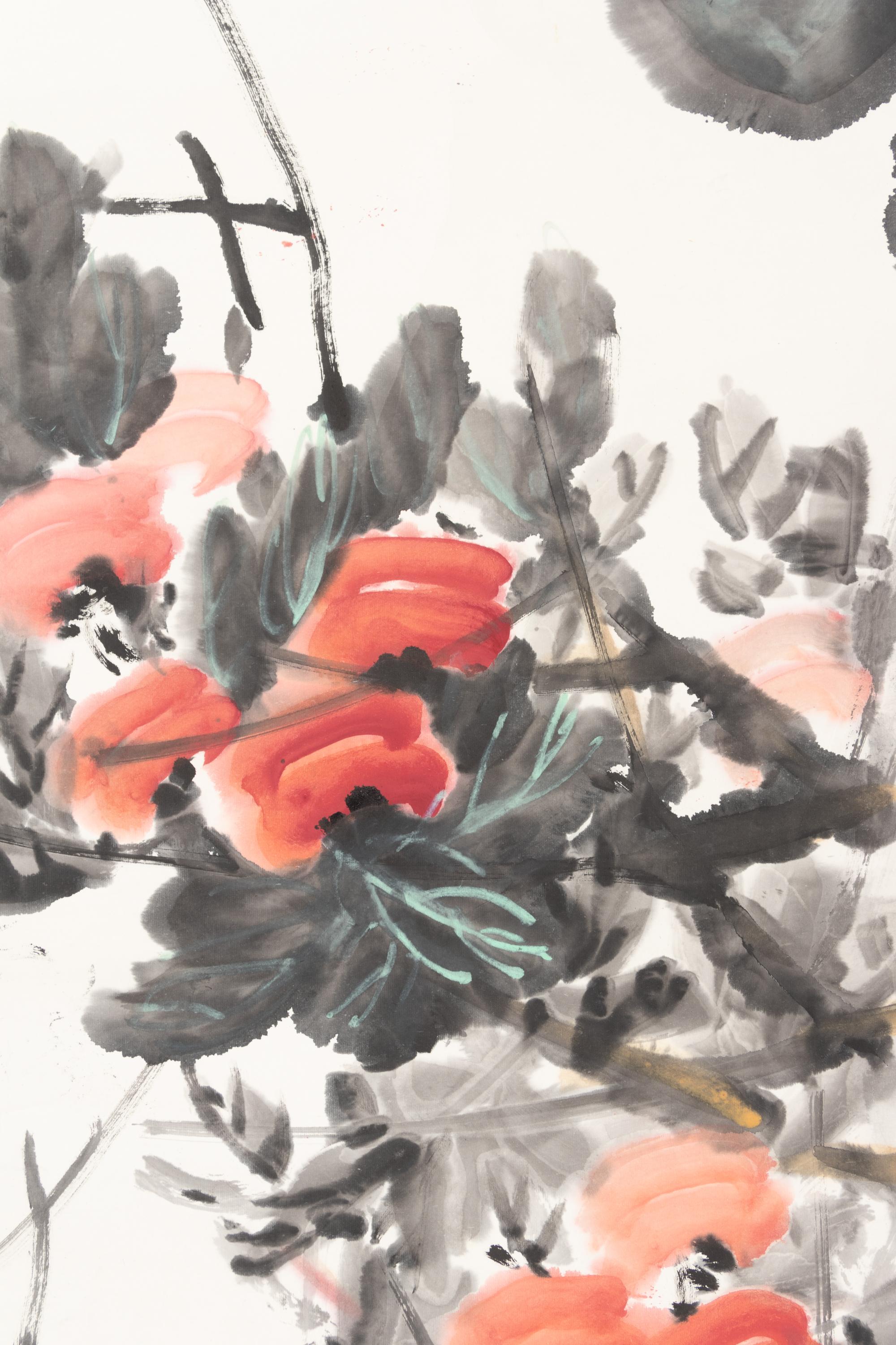 Three Chinese Paintings Scrolls