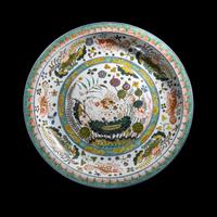 A Large Chinese Famille Verte Porcelain Charger