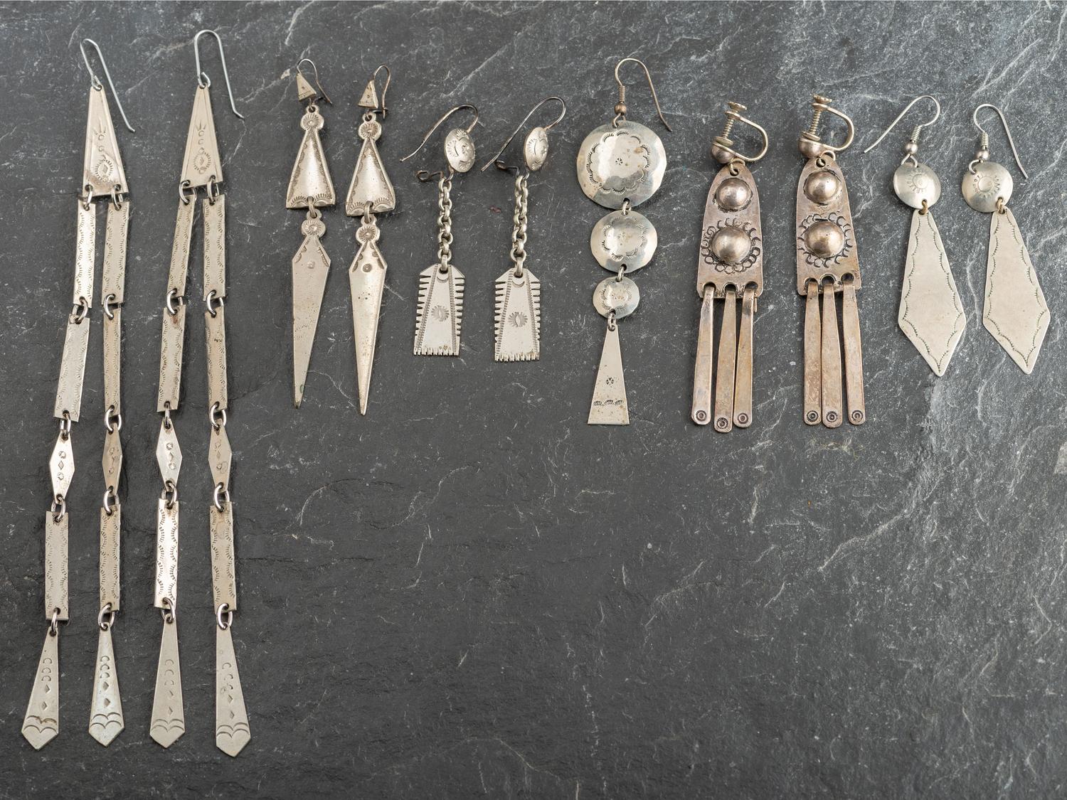 Southern Plains German Silver Earrings