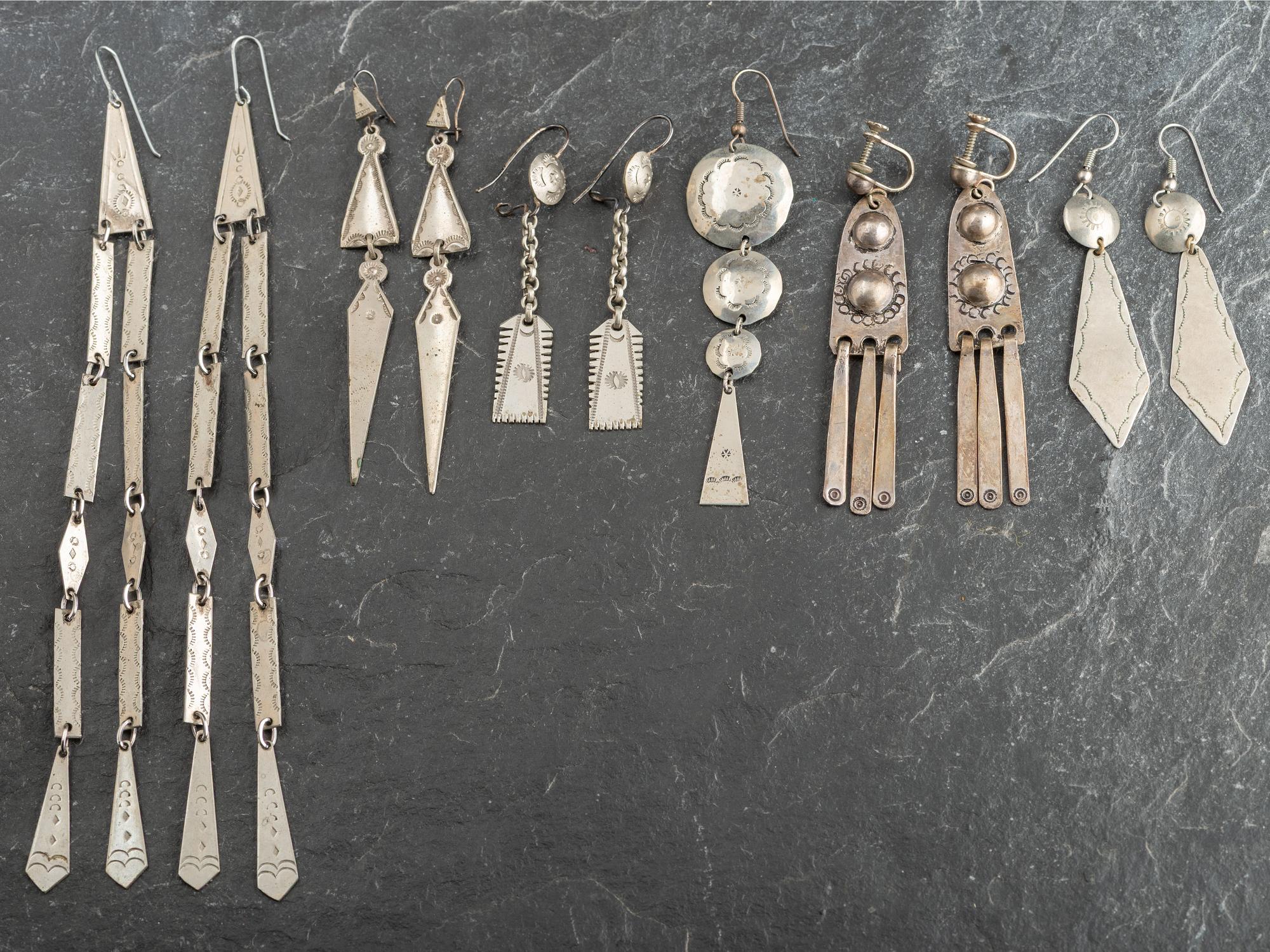 Southern Plains German Silver Earrings