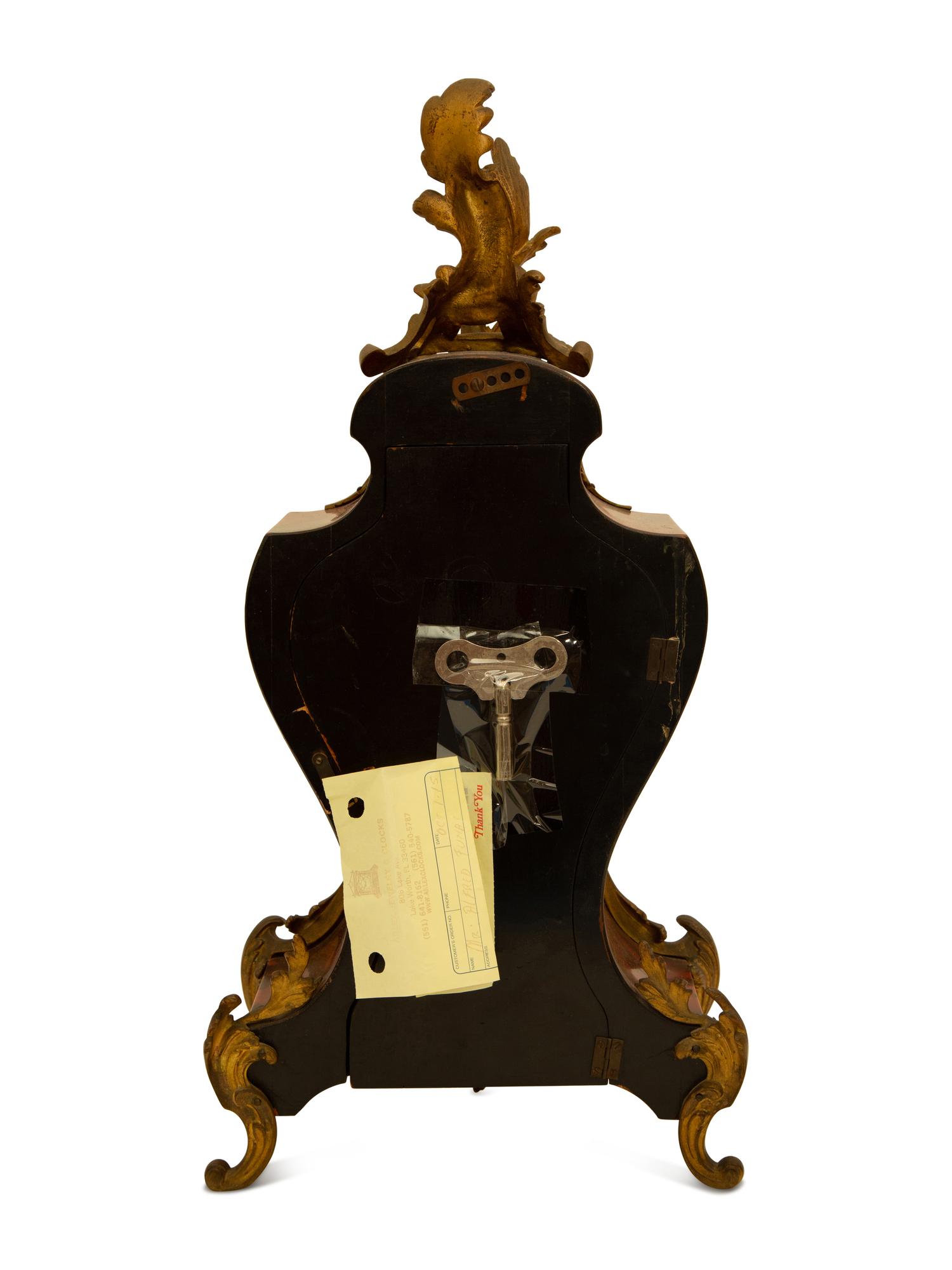 A Louis XV Style Faux Tortoiseshell Shelf Clock