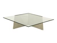 A Modern Chrome and Glass Cantilevered Cocktail Table