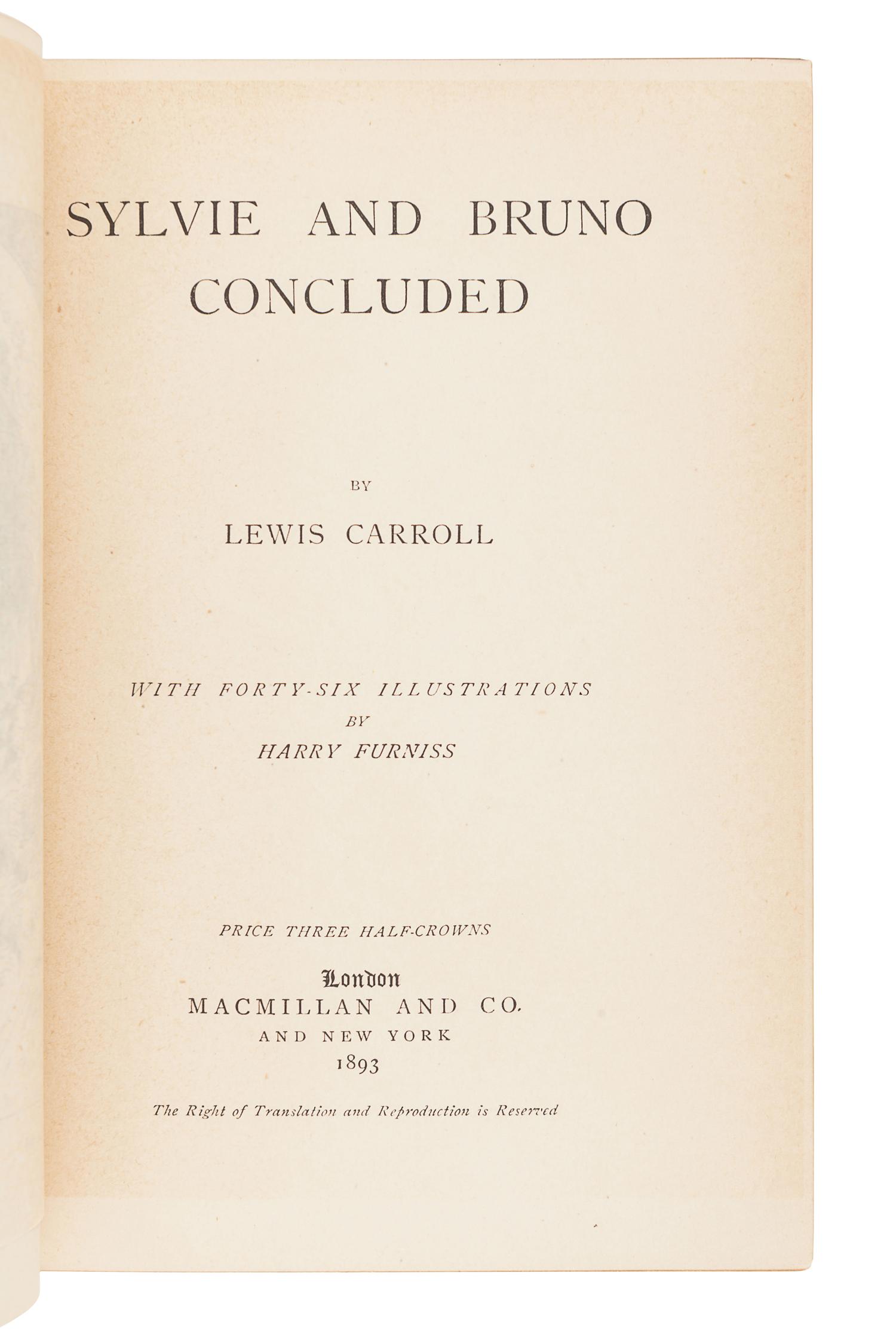 DODGSON, Charles Lutwidge ("Lewis Carroll") (1832-1898). Sylvie and Bruno. London: Macmillan and Co., 1889.